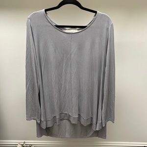 Gray long sleeve high low top